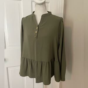 Adyson Parker Olive Peplum Blouse